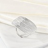 Anti-Tarnish 304 Stainless Steel Rectangle Open Cuff Rings RJEW-M047-12P-1