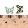 Rack Plating Brass & Shell Butterfly Charms with Epoxy Resin KK-K380-02G-3