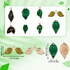 24Pcs 8 Styles Green Leaf Charm Pendant Alloy Enamel Leaves Charm Mixed Shape Pendant for  Jewelry Necklace Earring Making Crafts JX300A-7