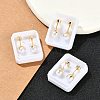 White Round Plastic Imitation Pearl Ear Fake Plugs EJEW-H105-20G-4
