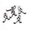 Gunmetal Plated Alloy Letter Pendants PALLOY-J718-01B-A-2