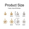 8Pcs 4 Style Brass Micro Pave Clear Cubic Zirconia Pendants FIND-TA0001-74-3