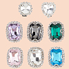 8Pcs 8 Styles Iron & Glass Shoe Buckle Clips FIND-CP0002-96-6
