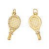 2Pcs 304 Stainless Steel Micro Pave Cubic Zirconia Pendants STAS-TA0003-13-1