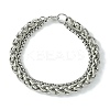 Alloy Wheat Chain & Box Chain Bracelets for Women Men BJEW-C069-01A-P-1