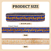 Ethnic Style Polyester Jacquard Leaf Ribbons SRIB-WH0011-198A-2