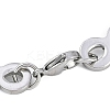 201 Stainless Steel Hollow Oval Byzantine Chain Bracelets BJEW-B078-145P-3