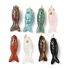 Natural & Synthetic Mixed Gemstone Carved Pendants G-P599-07G-1