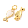 Rack Plating Brass Micro Pave Cubic Zirconia Pendants KK-H486-14G-02-2