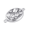 Brass Pave Clear Cubic Zirconia Connector Charms KK-Z066-10P-2