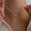 Brass Micro Pave Clear Cubic Zirconia Double Rings Pendant Necklaces FS-WGEFD2F-01-2