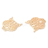 Brass Filigree Animal Pendants KK-G468-37G-2