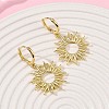 Sun Brass Hoop Earrings EJEW-H180-30D-G-4