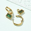 Ion Plating(IP) 304 Stainless Steel Rectangle Hoop Earrings EJEW-A118-01G-2