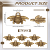 76Pcs Tibetan Style Alloy Bee Pendants FIND-LP0004-29-2