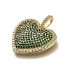 Brass Micro Pave Cubic Zirconia Pendants KK-C090-43G-3