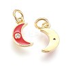 Brass Micro Pave Cubic Zirconia Charms ZIRC-G150-08G-3