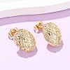 Brass Micro Pave Cubic Zirconia Egg Stud Earrings EJEW-B153-12G-1