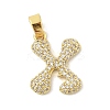 Brass Micro Pave Cubic Zirconia Pendants ZIRC-C012-01G-24-1