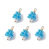 Glass Seed Beaded Teardrop Pendants PALLOY-MZ00636-1