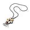 Retro Style Glass & Acrylic & CCB Beads Pendant Necklaces NJEW-Q349-02D-1