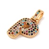 Brass Micro Pave Cubic Zirconia Pendants KK-C076-29P-G02-2