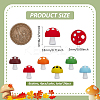 24Pcs 6 Colors Mushroom Food Grade Eco-Friendly Silicone Focal Beads SIL-FG0001-01-2