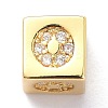 Real 18K Gold Plated Brass Micro Pave Clear Cubic Zirconia Beads ZIRC-L091-076G-O-1
