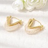 Brass Resin Hoop Earrings EJEW-P333-11A-G01-2