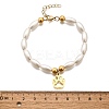 304 Stainless Steel Paw Print Charm Bracelets for Women BJEW-C098-12G-5