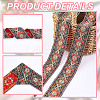 National Style Polyester Jacquard Flower Ribbon for Garment Accessories OCOR-WH0097-39A-5
