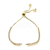 Adjustable Brass Clear Cubic Zirconia Slider Bracelet Making KK-L230-15G-02-1