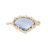 Golden Plated Brass Pave Clear Cubic Zirconia Connector Charms KK-L218-002G-02-1