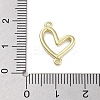 Rack Plating Brass Love Heart Connector Charms KK-M293-47G-3
