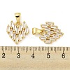 Brass Micro Pave Clear Cubic Zirconia Pendants ZIRC-P115-04G-3