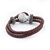Leather Snap Bracelet Making AJEW-R022-10-4