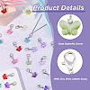 96Pcs 12 Colors Butterfly Glass Pendants HJEW-HS00002-4