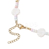 Summer Beach Natural White Shell and Glass Seed Beaded Necklaces NJEW-JN05855-01-5
