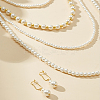 French Elegant Plastic Imitation Pearl Multilayer Necklace & Earrings Sweater Chain Set for Women EN7269-4