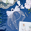 Gauze Mesh Veil Cloth with Aligator Hair Clip AJEW-WH20018-97B-4