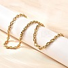 4MM 304 Stainless Steel Coffee Bean Link Chain Necklaces for Women NJEW-B134-06A-G-1