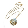 Summer Beach 304 Stainless Steel Light Sky Blue Enamel Pendant Necklaces for Women NJEW-U043-01B-G-4