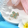 Copper Wire Wrapped Natural Green Aventurine Shamrock Pendants PALLOY-JF02945-02-2
