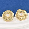 304 Stainless Steel ABS Plastic Pearl Stud Earrings STAS-D368-01C-G-2