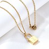 304 Stainless Steel Rolo Chain Pendant Necklaces NJEW-S444-01G-24-1