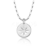 Vintage S925 Silver Eight-pointed Star Coin Pendant Necklace MV8352-3-1