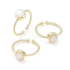 Natural Gemstone Cuff Rings RJEW-E074-01G-2