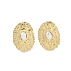 316 Surgical Stainless Steel & CCB Imitation Pearl Stud Earrings for Women LS-STAS-B063-03G-04-1