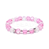 Synthetic Moonstone & Brass Beaded Stretch Bracelet for Women BJEW-JB08845-1