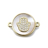 Hamsa Hand Connector Charms KK-V010-02G-02-1